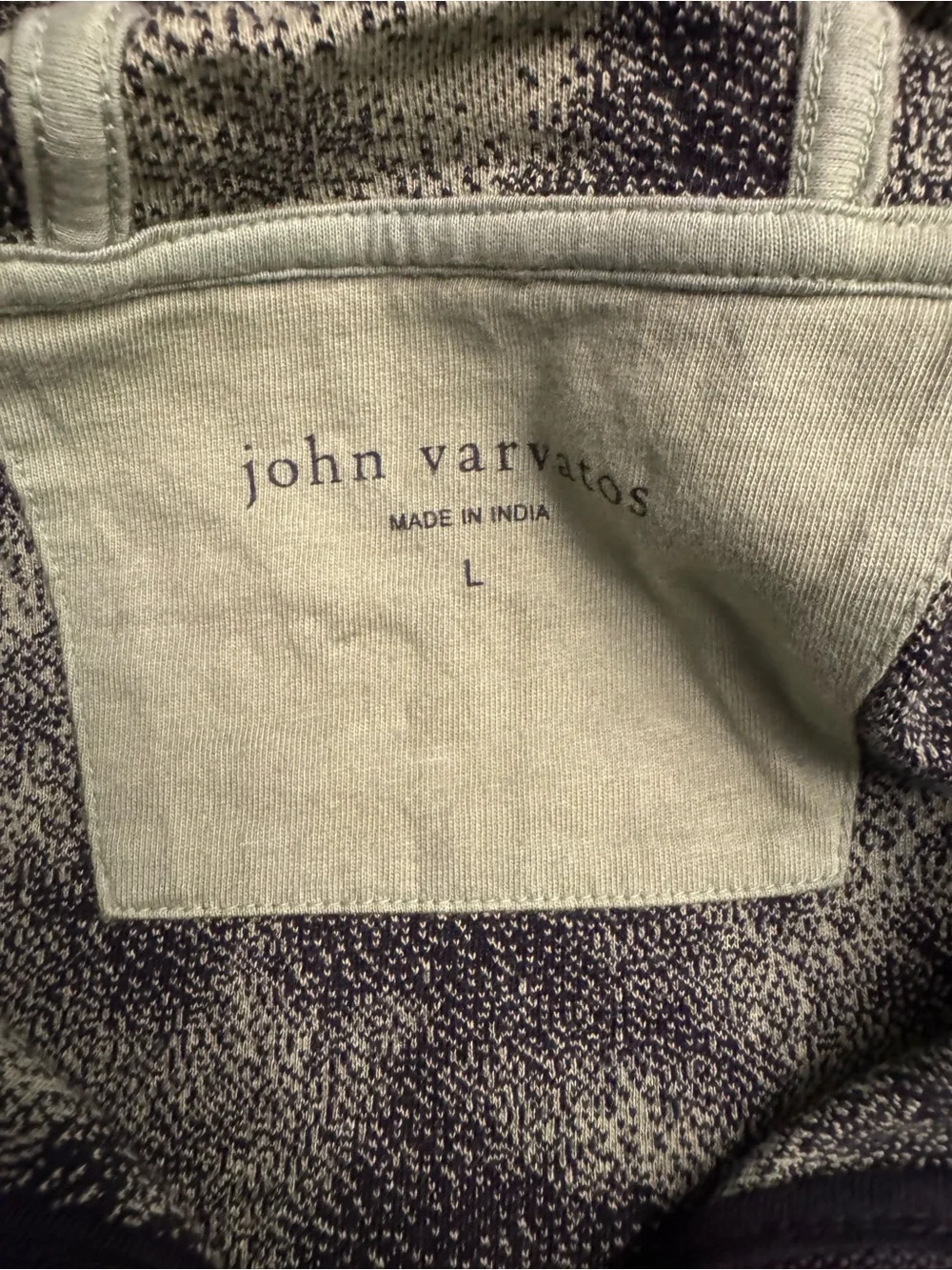 John Varvatos Olive Green Zip Hoodie with Mottled Fade